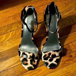Women's Worthington Stilleto Heels Animal Print Open toe  Ankle Strap